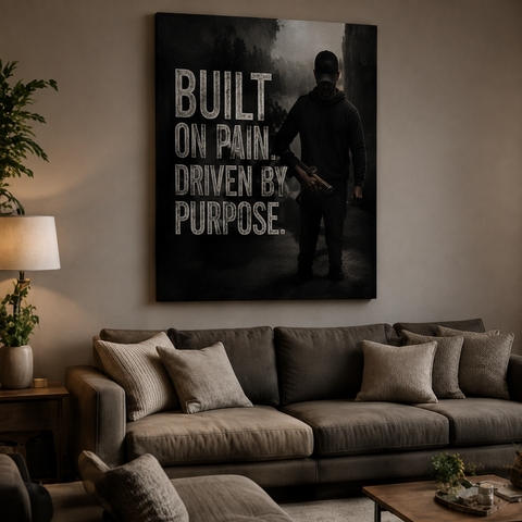 Built on Pain. Driven by Purpose. Premium Canvas Print